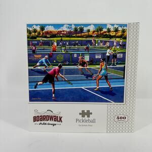 Boardwalk Pickleball Sports Theme 500 Piece Jigsaw Puzzle Collectible